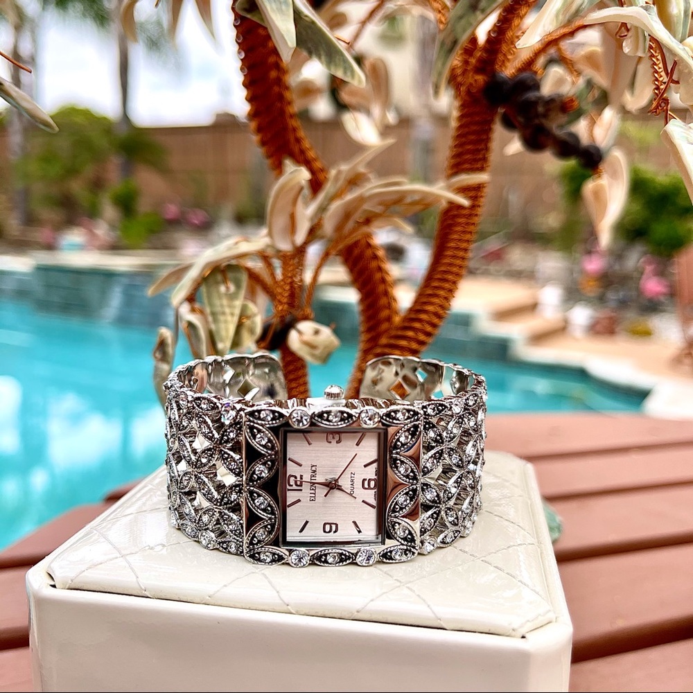 New Ellen Tracy Bracelet Watch with Crystals